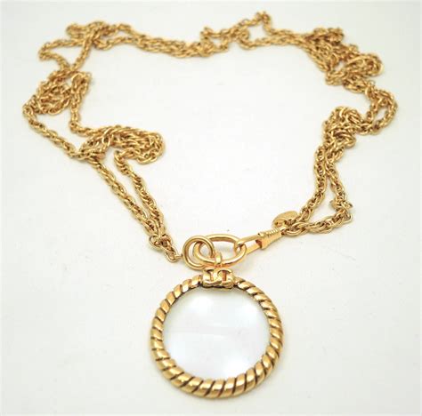 vintage chanel magnifying glass necklace|Chanel Glass Necklace .